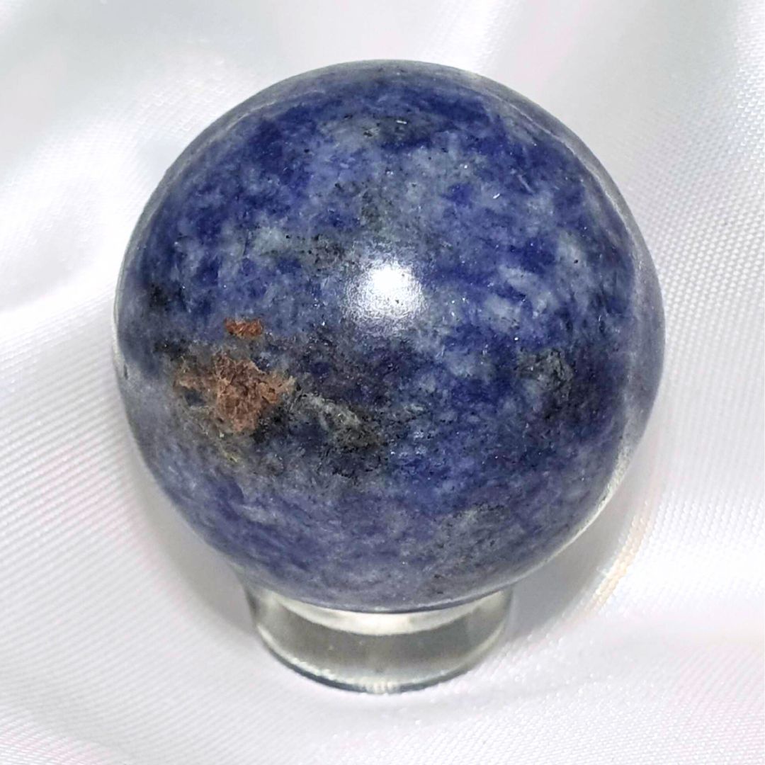 Sodalite and Black Tourmaline Small Sphere - includes stand