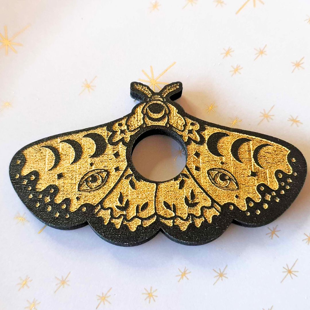 Natural Wooden Moth/Butterfly Sphere Holder