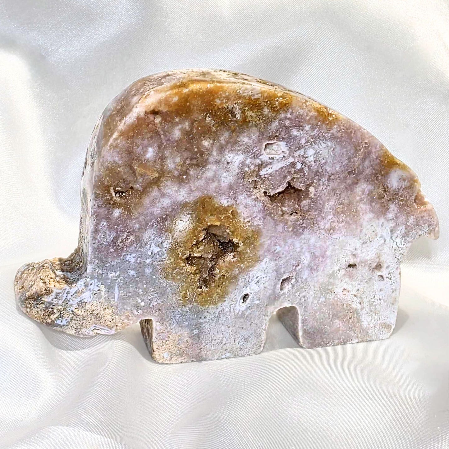 Large Pink Amethyst Elephant - 320g