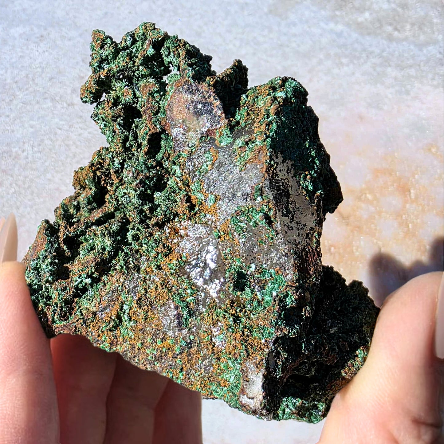 Malachite on Quartz Crystal Cluster - DRC - 70g