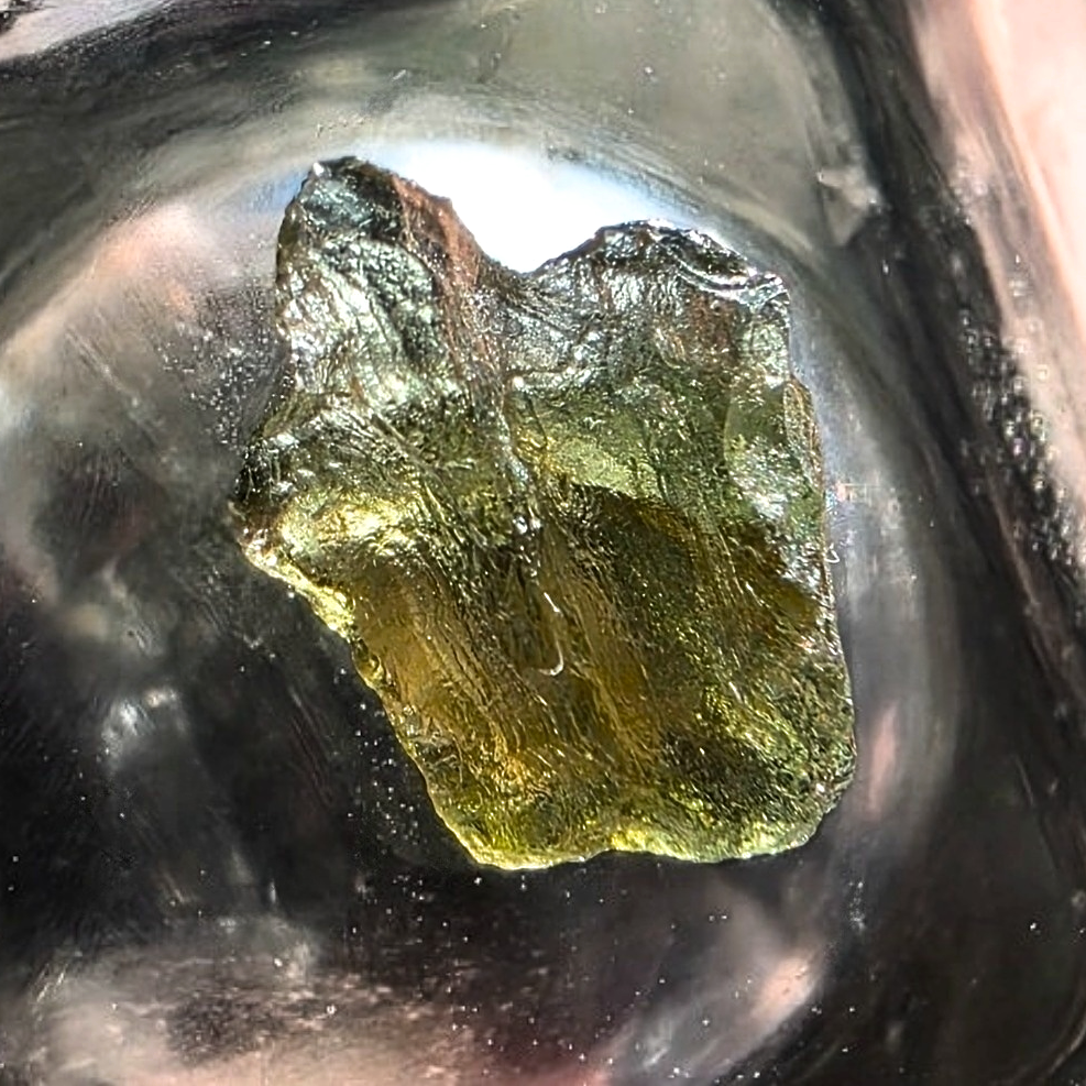 Genuine Moldavite in Case 2 - Czech Republic 0.32g