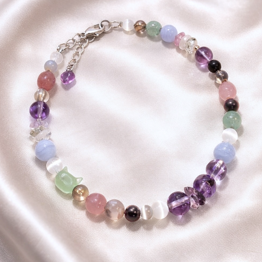 Astra Felina Bracelet | Aventurine, Amethyst Rose Quartz & Super Seven