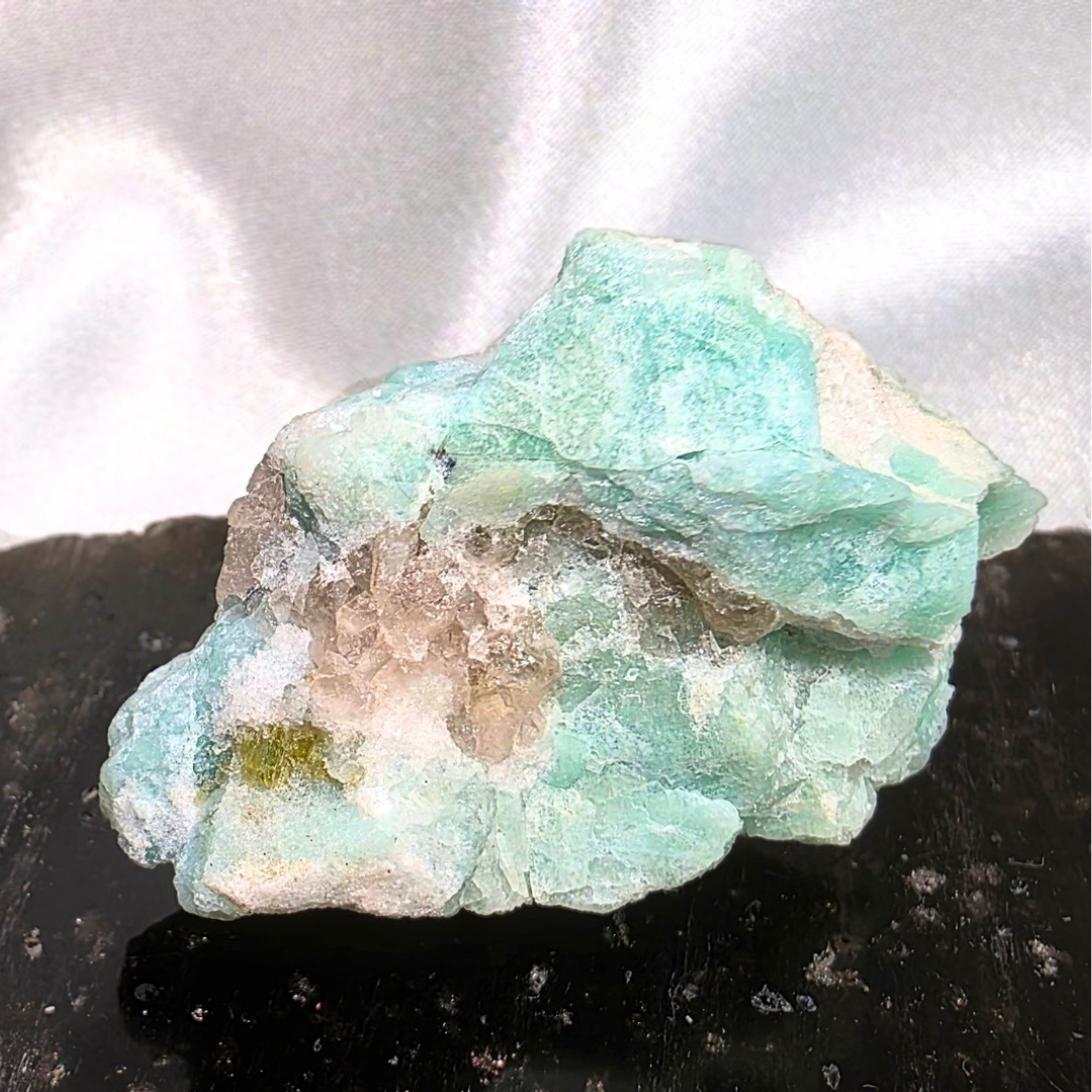 Amazonite with Smoky Quartz & Green Tourmaline Crystal