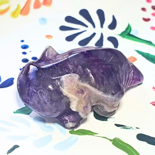 Dream Amethyst Axolotyl Carving