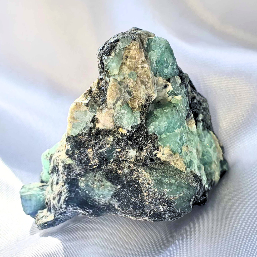 Emerald in Biotite Mica Crystal Cluster