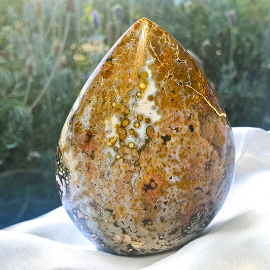 Genuine Ocean Jasper with Druzy Quartz Free Form