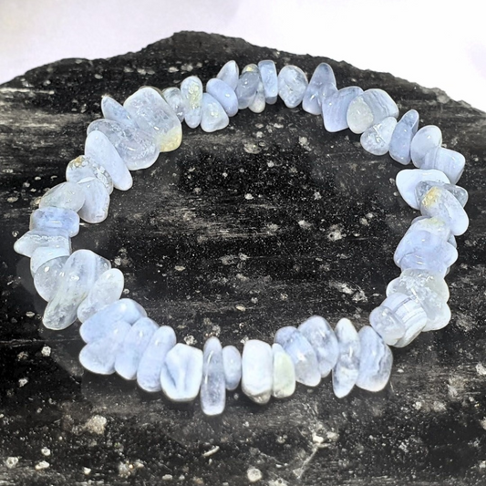 High Grade Blue Lace Agate Chip Bracelet