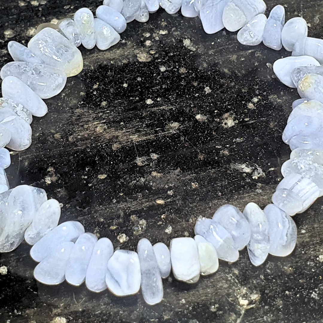 High Grade Blue Lace Agate Chip Bracelet