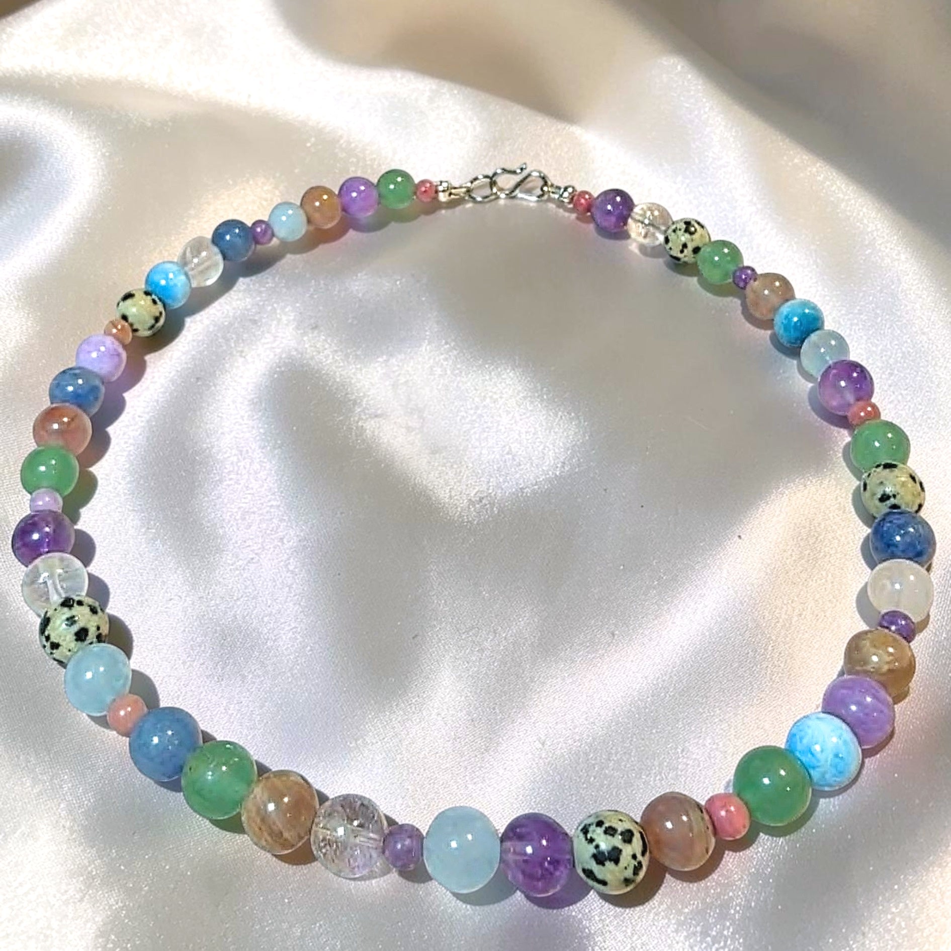 multicolour gem crystal necklace 8mm beads
