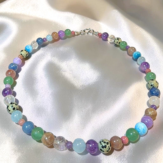 multicolour gem crystal necklace 8mm beads