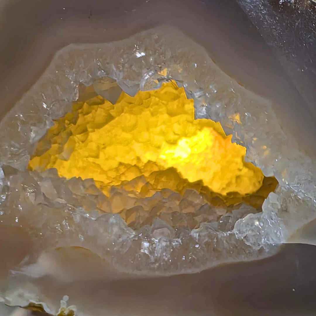 Natural Grey Blue Agate Semi-polished Geode - 241g