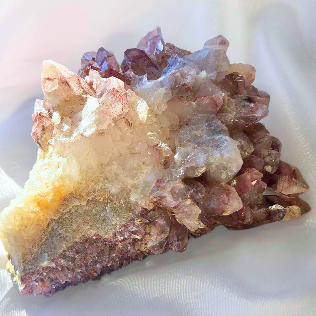 XL Phantom Red Hematite in Clear Quartz Cluster - 418g