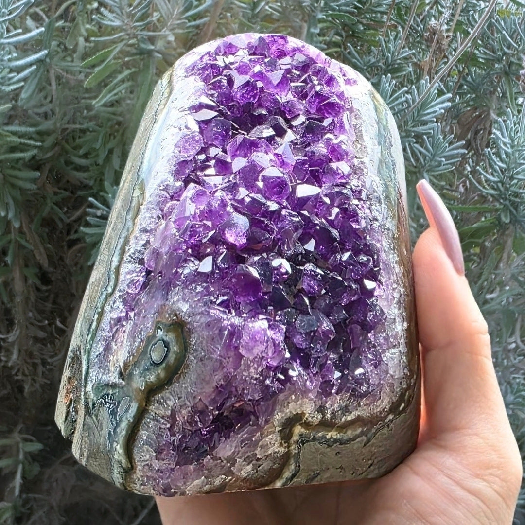 A-Grade Brazilian Amethyst with Stalactite Eye | 822g - Cut-Base Crystal