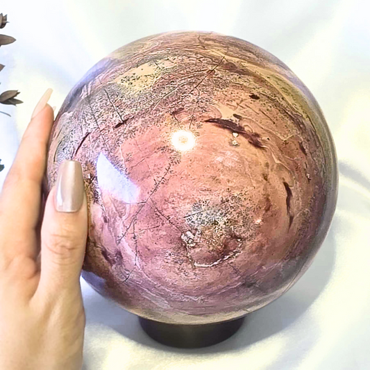 XL Natural Pink Picture Jasper Sphere - 4.91kg