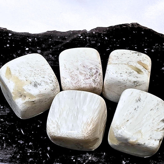 White Scolecite Crystal Tumble