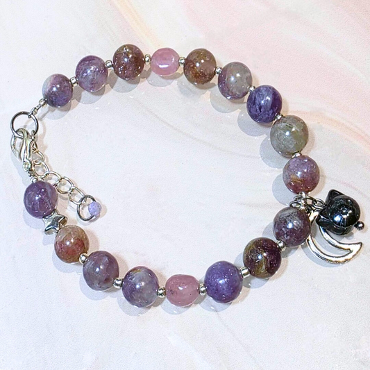 Unicorn Stone with Hematite Cat Crystal Bracelet