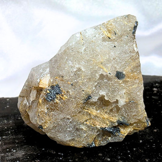Golden Rutilated Quartz with Black Tourmaline Raw