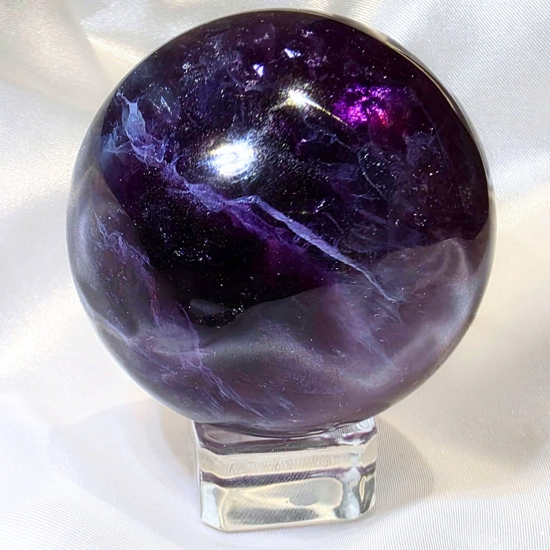 Purple & Mint Fluorite Sphere - 290g