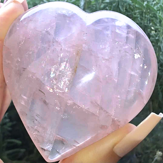 Large Rose Quartz Puffy Heart - includes stand