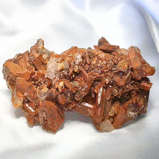 Natural Tangerine (Hematite) Quartz Cluster - 172g, 11cm
