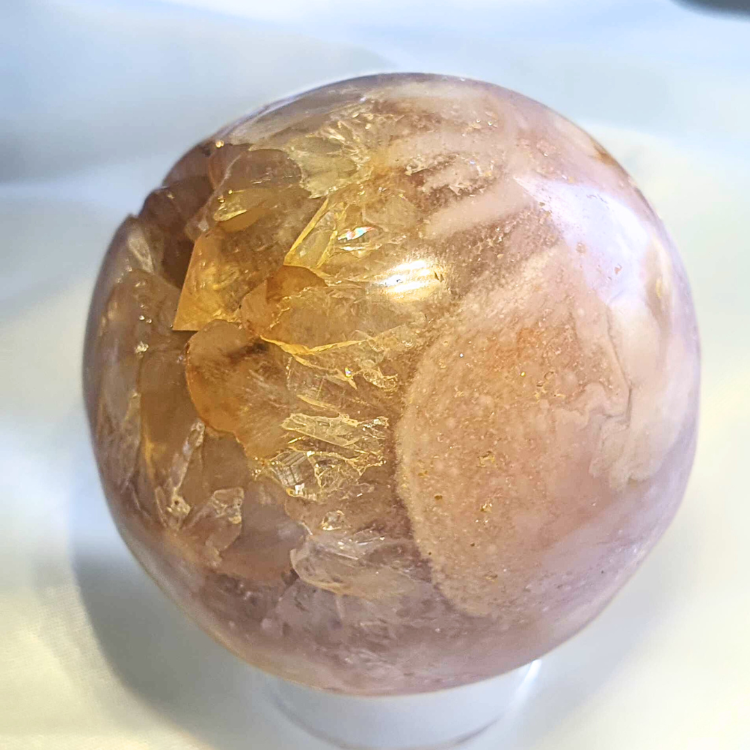 Extra Grade Pink Amethyst X Flower Agate Sphere - 67mm