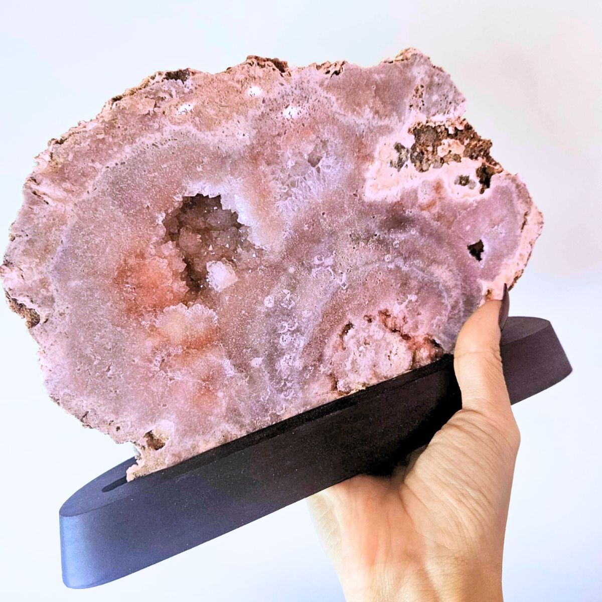High Grade Pink Amethyst Druzy Crystal Slab - 21cm, Almost 1kg