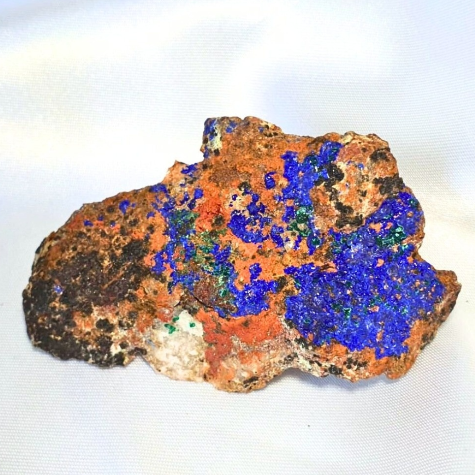 Sparkling Azurite with Malachite Cluster - includes stand