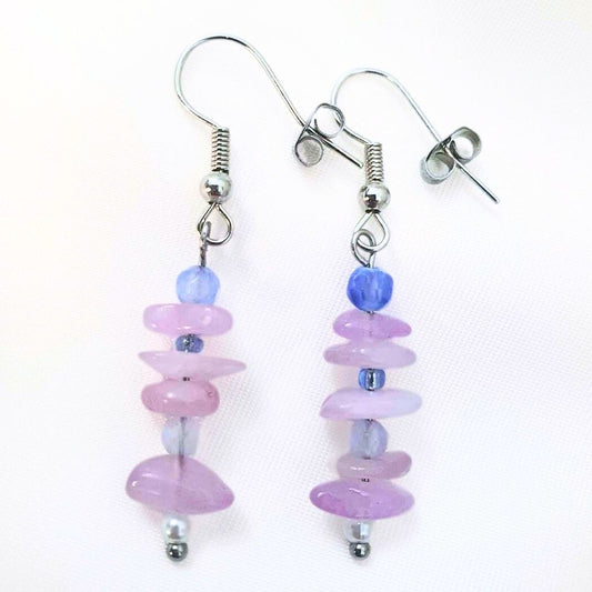 Kunzite & Sodalite Crystal Earrings