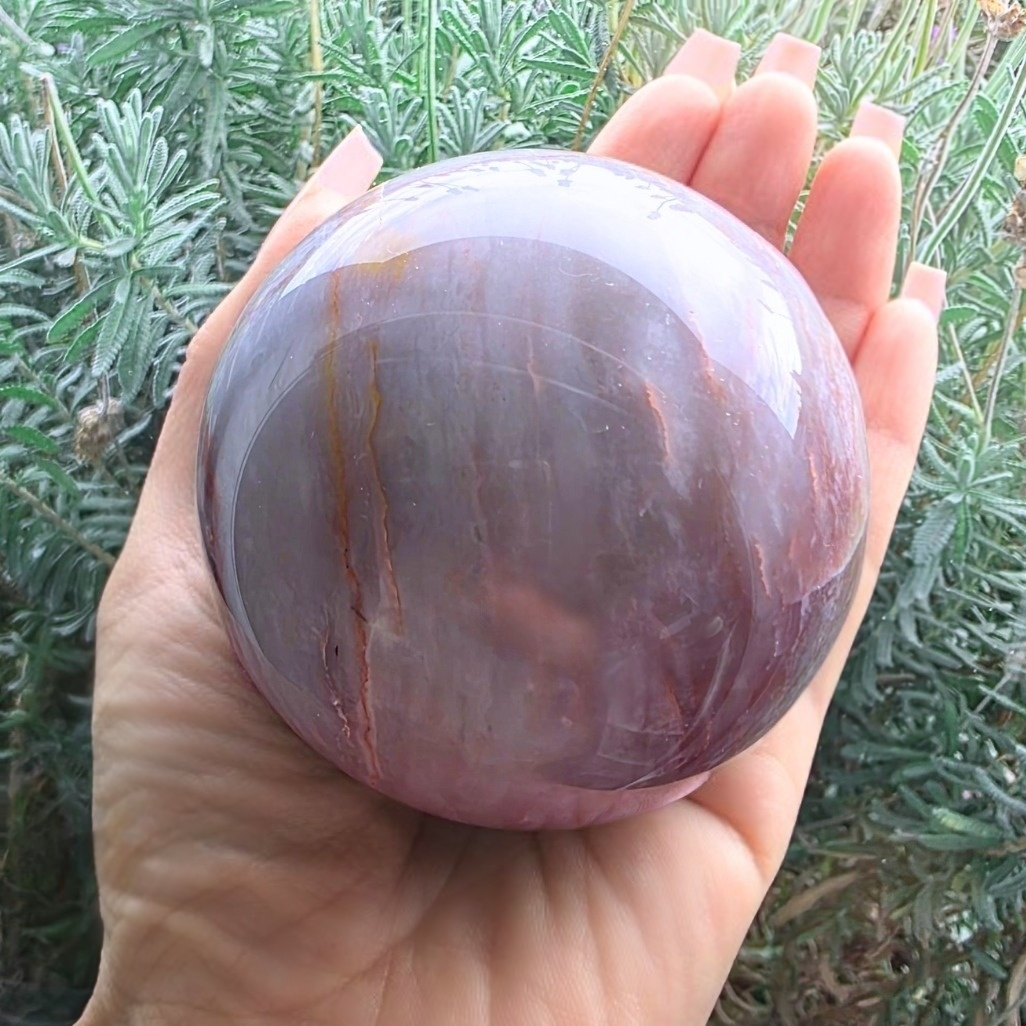 Large Rare Purple Aventurine (with Aventurine & Hematite) Crystal Sphere - 492g
