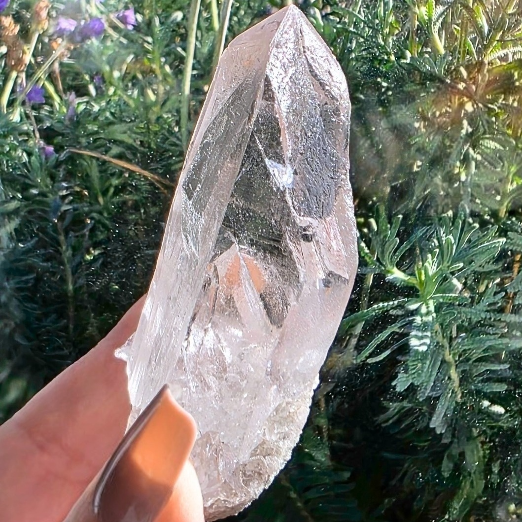Clear Quartz Crystal Cluster with Rainbows (7.9cm)