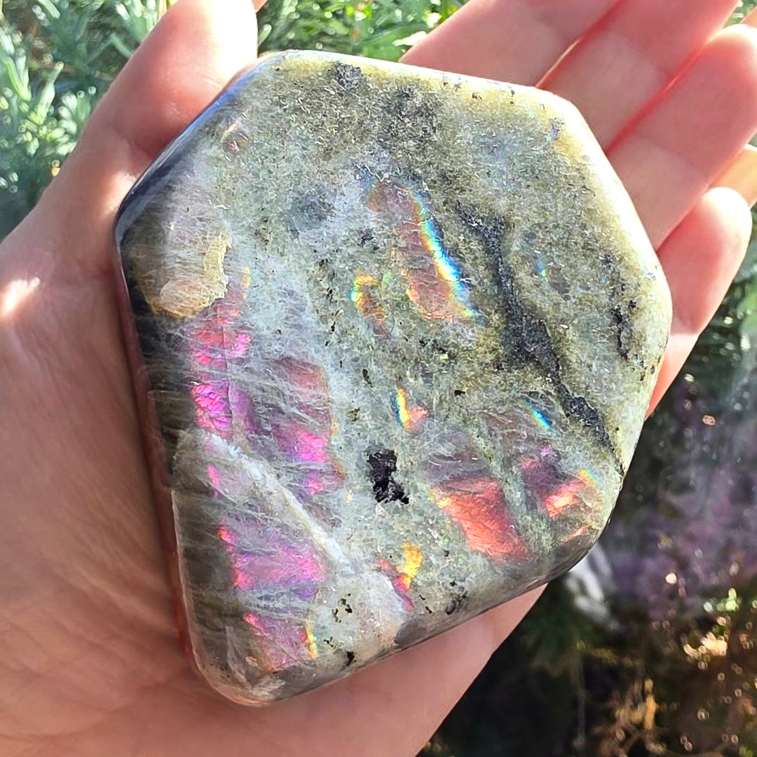 Grey Labradorite Freeform with Golden-Pink Flash - 240g
