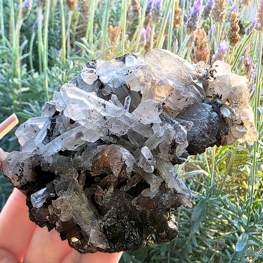 Specularite Quartz Crystal Cluster - 208g