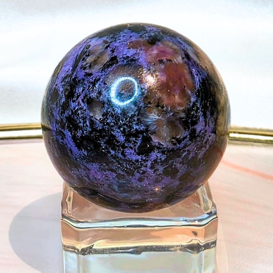 Charoite with Mica Crystal Sphere - 32mm