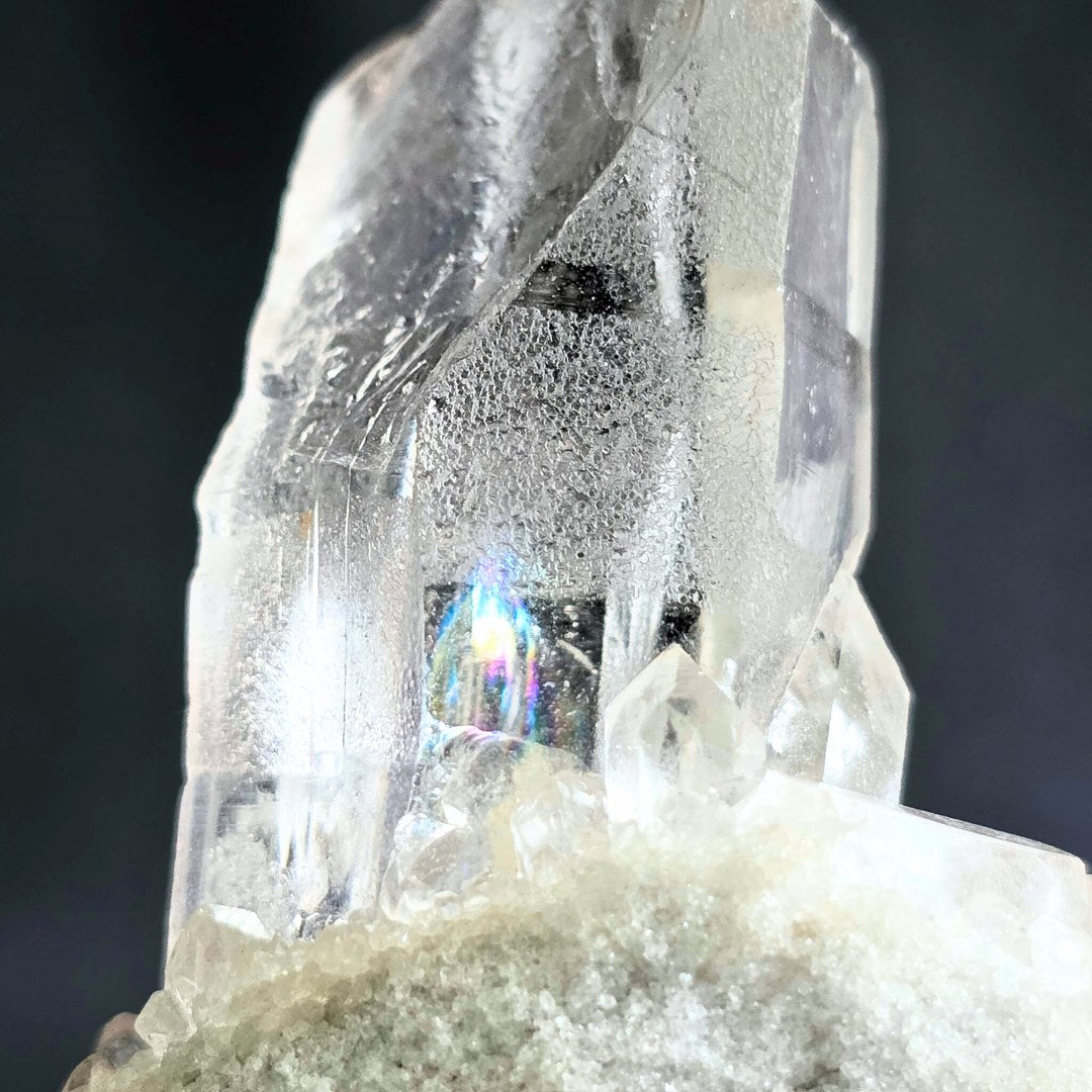 Clear Quartz Crystal Cluster with Rainbows (7.9cm)