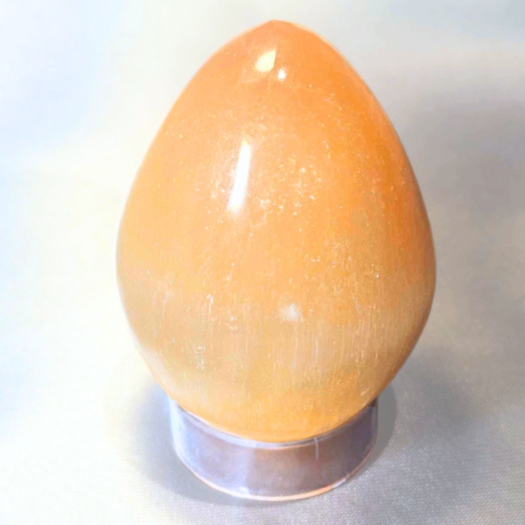 Natural Moroccan Peach Selenite Egg