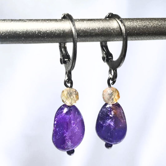 Amethyst & Citrine Crystal Earrings