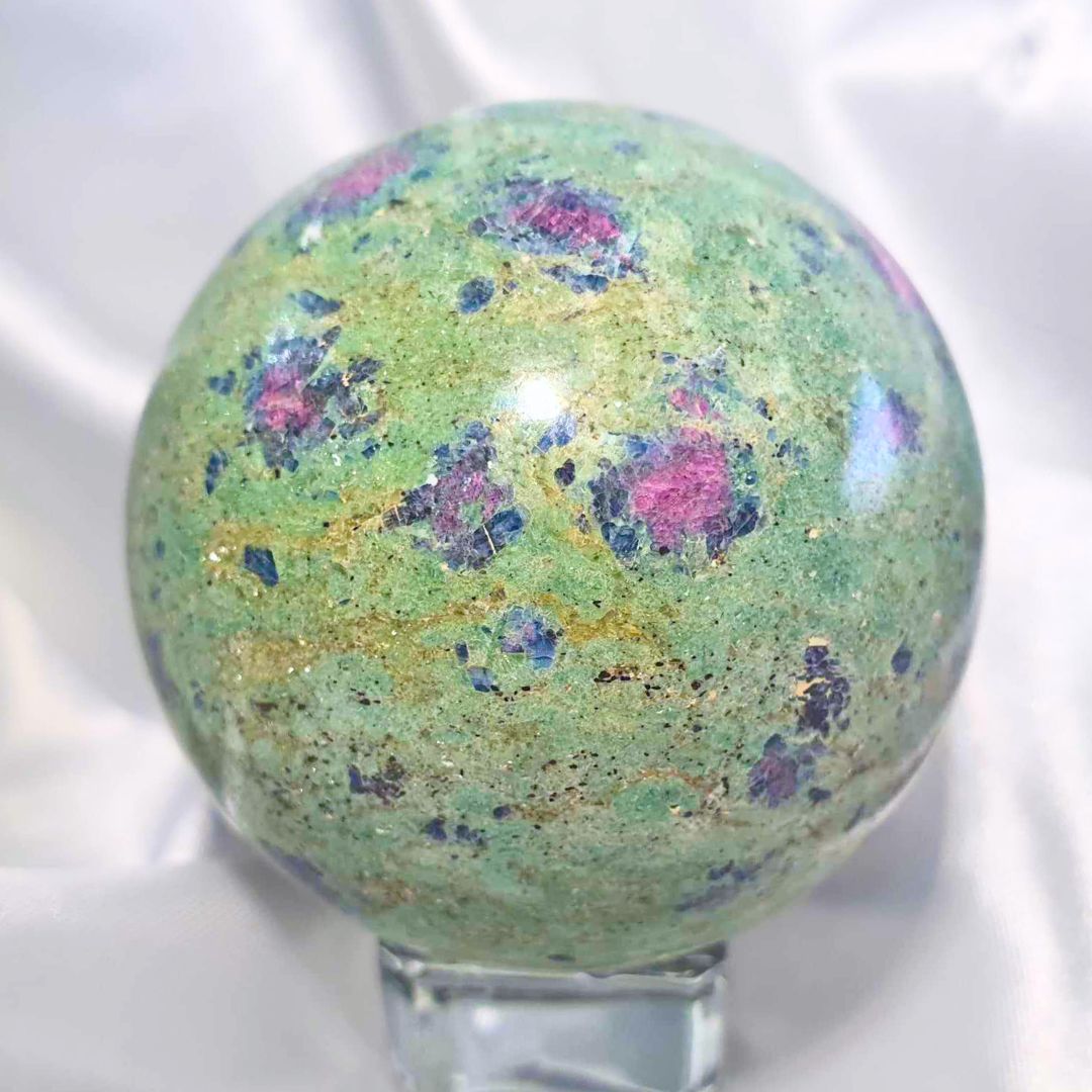 Natural Ruby in Fuchsite Sphere - UV reactive - 276g