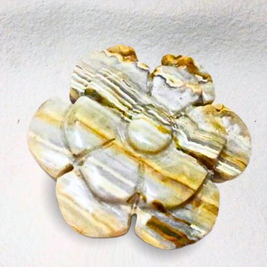 Crazy Lace Agate Flower Carving