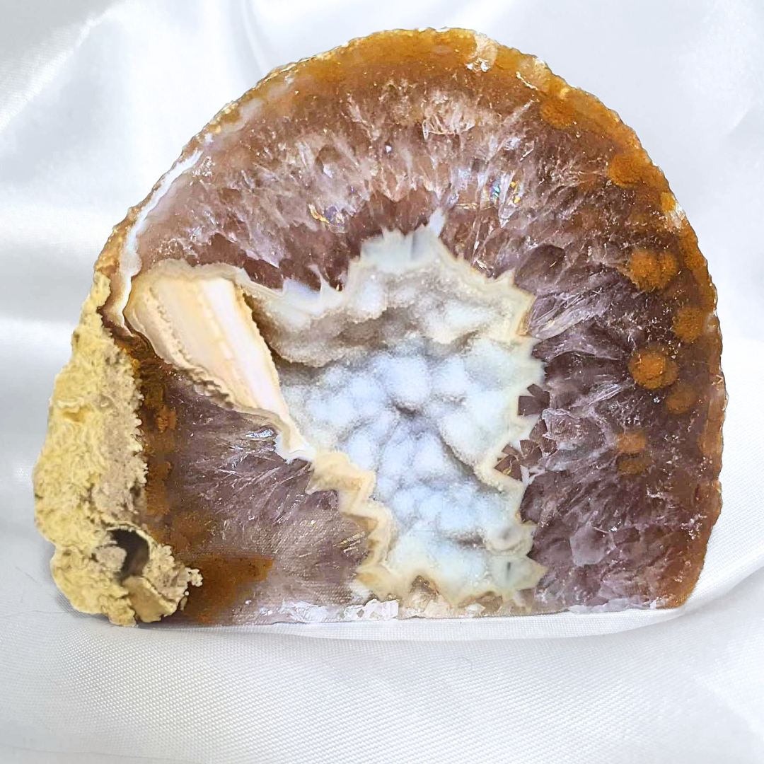 Natural Sparkling Botryoidal Agate Cut Base