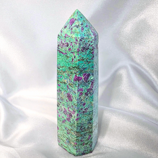 Natural Ruby in Fuchsite Tower Point - 9.8cm