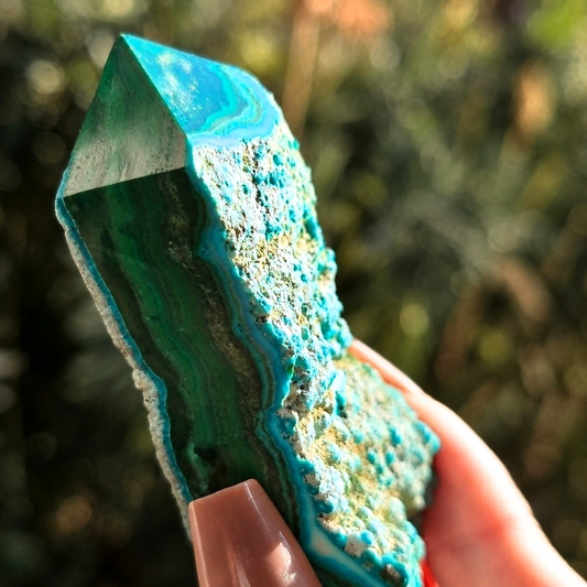 Malacolla Tower with Botryoidal Chrysocolla & Malachite
