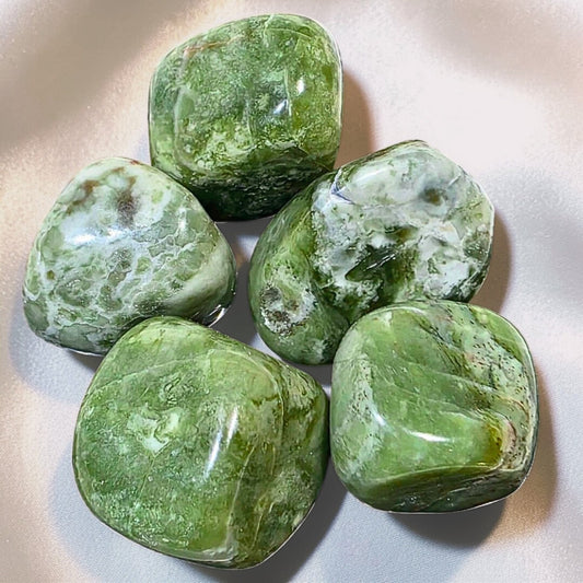tremolite green crystal tunmbles - cats love crystals melbourne