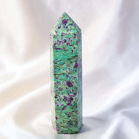 Natural Ruby in Fuchsite Tower Point - 9.8cm
