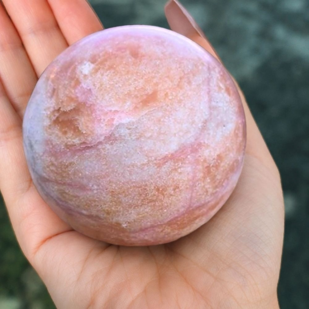 Pink Opal & Quartz Crystal Sphere - 360g