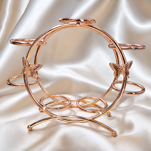 Rose Gold Butterfly Sphere Display Stand | Holds Up to 6 Crystal Spheres