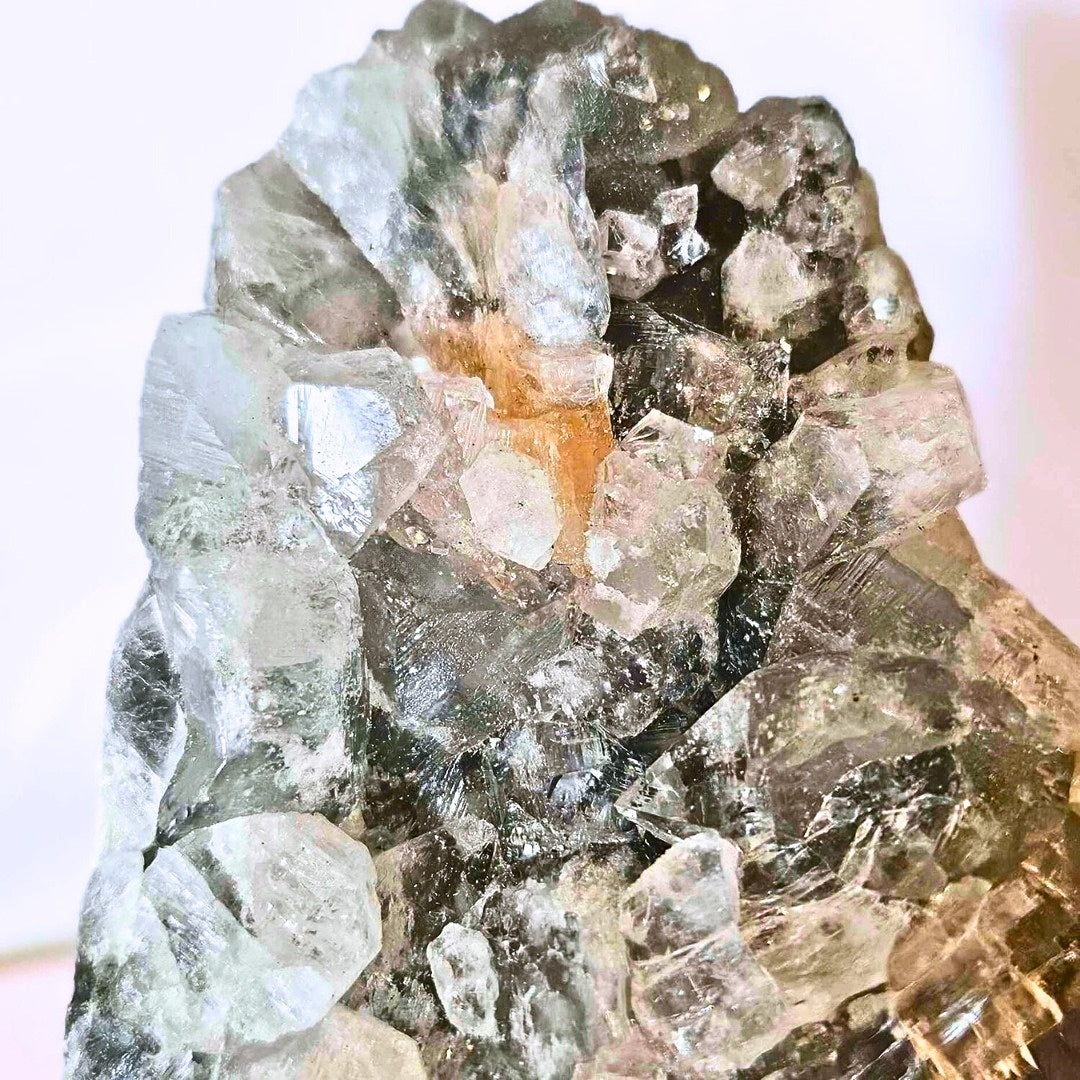 Large Apophyllite, Stilbite & Druzy Chalcedony Cluster - 342g
