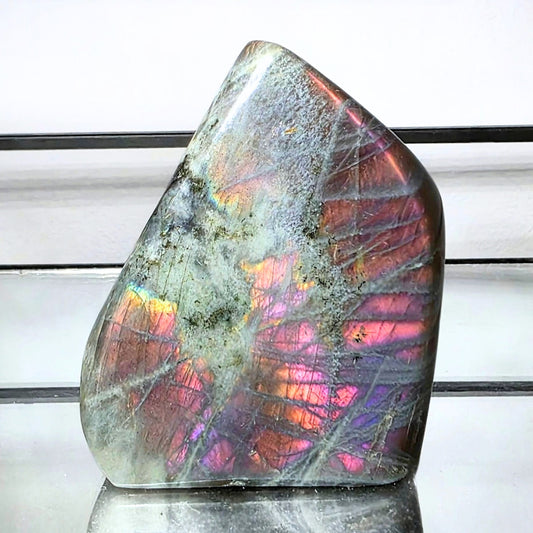 High Grade Pink Purple Flash Labradorite Freeform - 239g - Madagascar