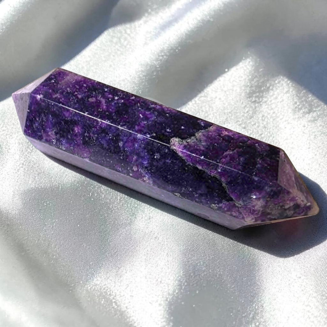 Large Lepidolite Double Terminated Crystal Wand