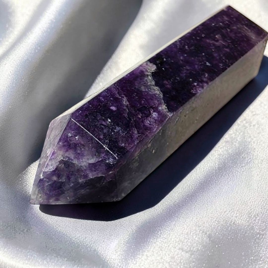 Large Lepidolite Double Terminated Crystal Wand