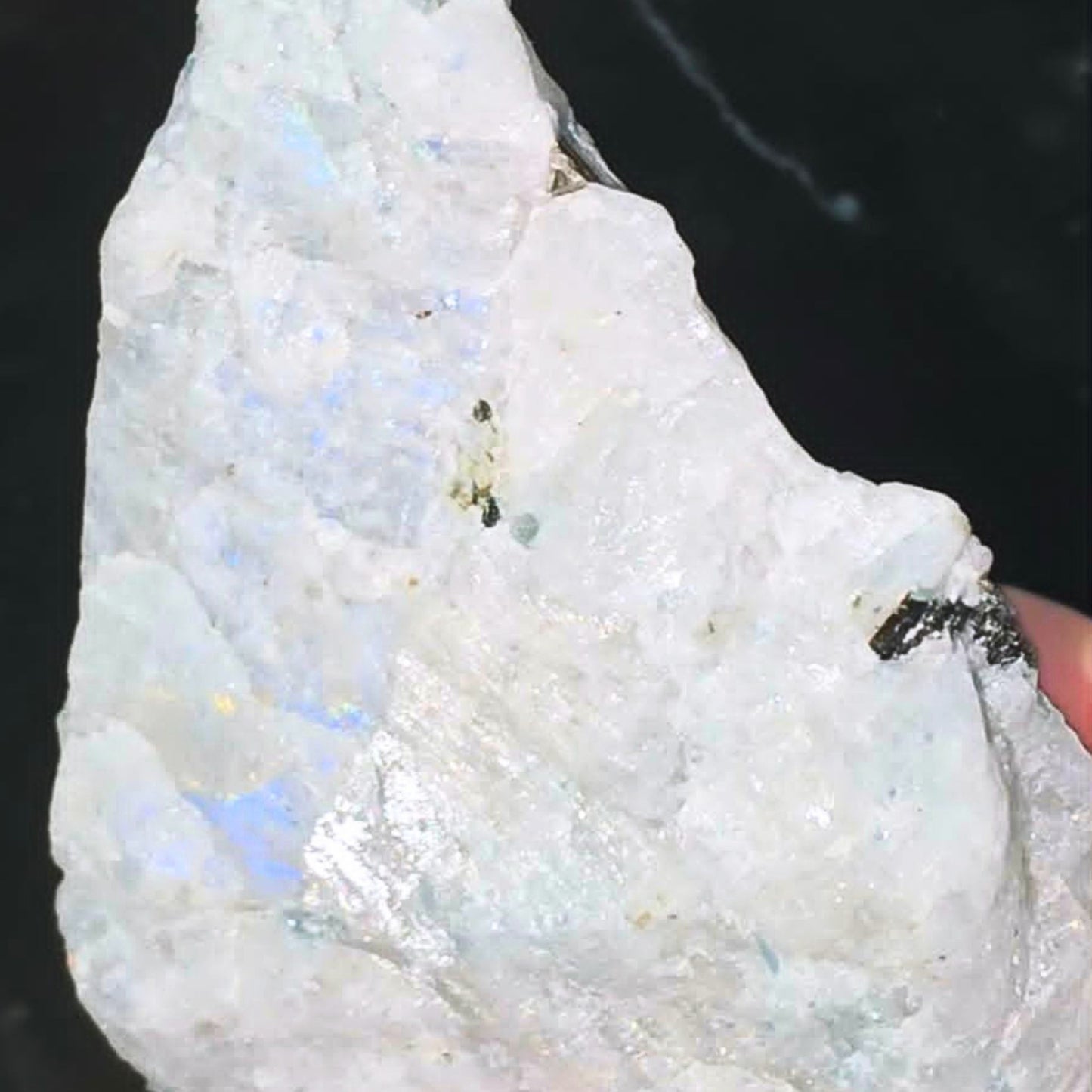 Raw Rainbow Moonstone with Aquamarine Matrix Specimen